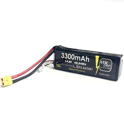 Акумулятор для FPV дронів - АКБ 14.8V 3300-75С-4S (S) Uitra-High-Power Battery soft case, black